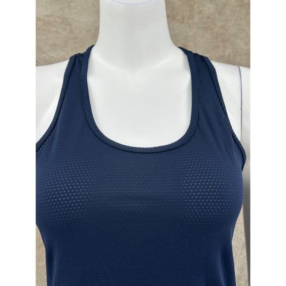 Lucky in Love Top Womens Medium Navy Tank Racerback Stretch‎ Tennis Pickleball - Picture 2 of 10